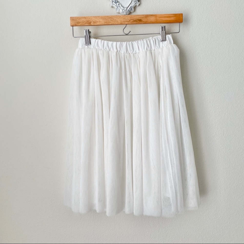 White layered midi skirt slip.